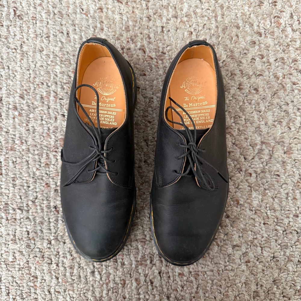 New Dr. Martens 1461 Made in England Black Leather 3-Eye Shoes - Size UK 5